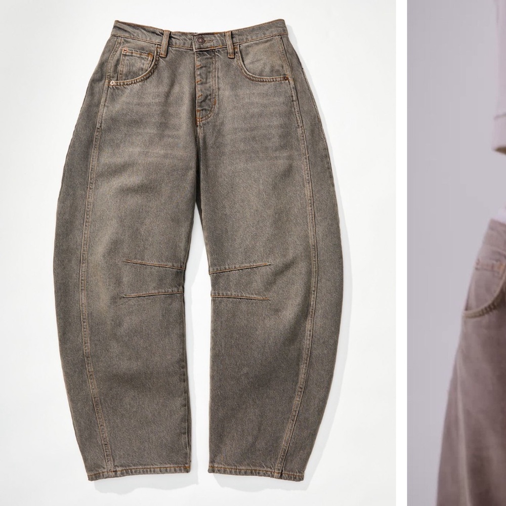 Free People Lucky You Mid Rise Barrel Jeans